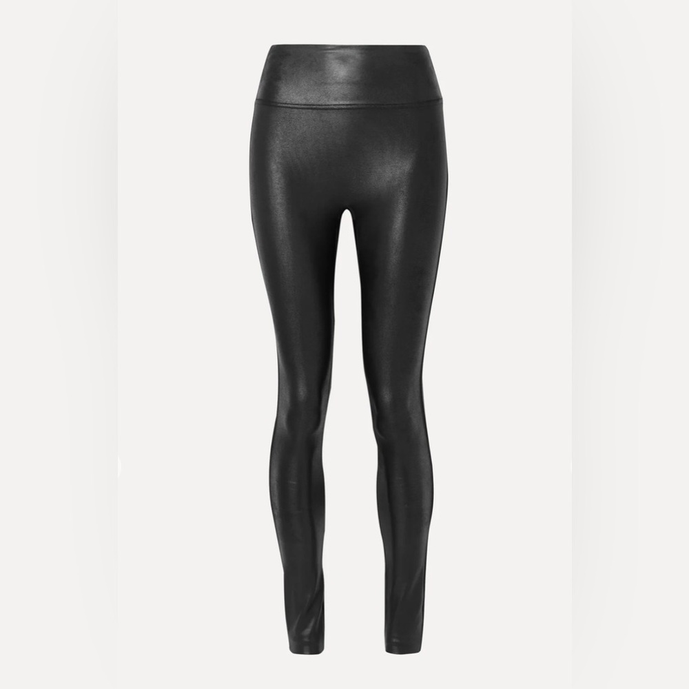 SPANX Faux Leather High Rise Black Leggings